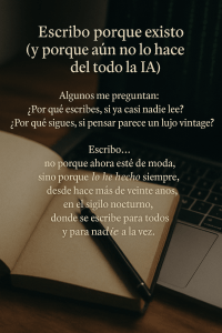 Escribo porque existo (y porque aún no lo hace del todo la&nbsp;IA)