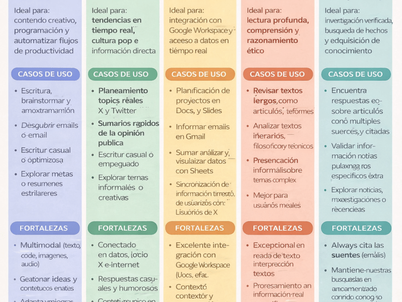 ChatGPT, Grok, Gemini, Claude y&nbsp;Perplexity: