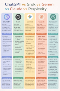 ChatGPT, Grok, Gemini, Claude y Perplexity: